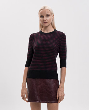 Ermanno Scervino Purple cashmere and wool short-sleeved jumper D495L319UIE
