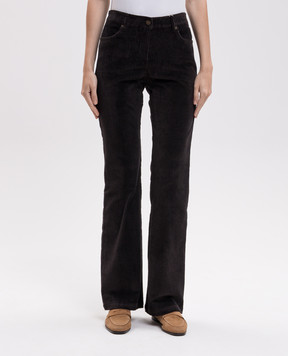 Momoni Brown corduroy flared pants ODIN MOPA06231MO