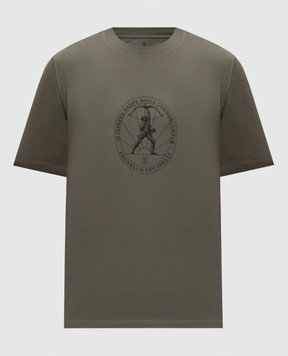 Brunello Cucinelli Khaki T-shirt with print M0B138519