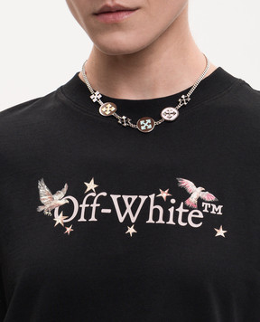 Off-White Silver Button Arrow Chain OWOB14AS26MET001