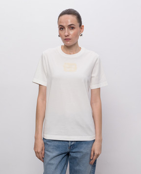 Alexander McQueen Ivory T-shirt with logo patch A002PPQLAEZ