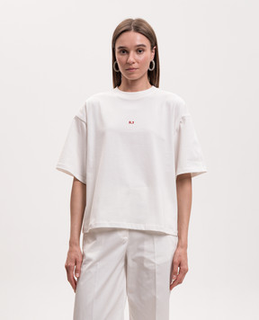 Solotre White T-shirt with embroidered monogram logo M1AB0129