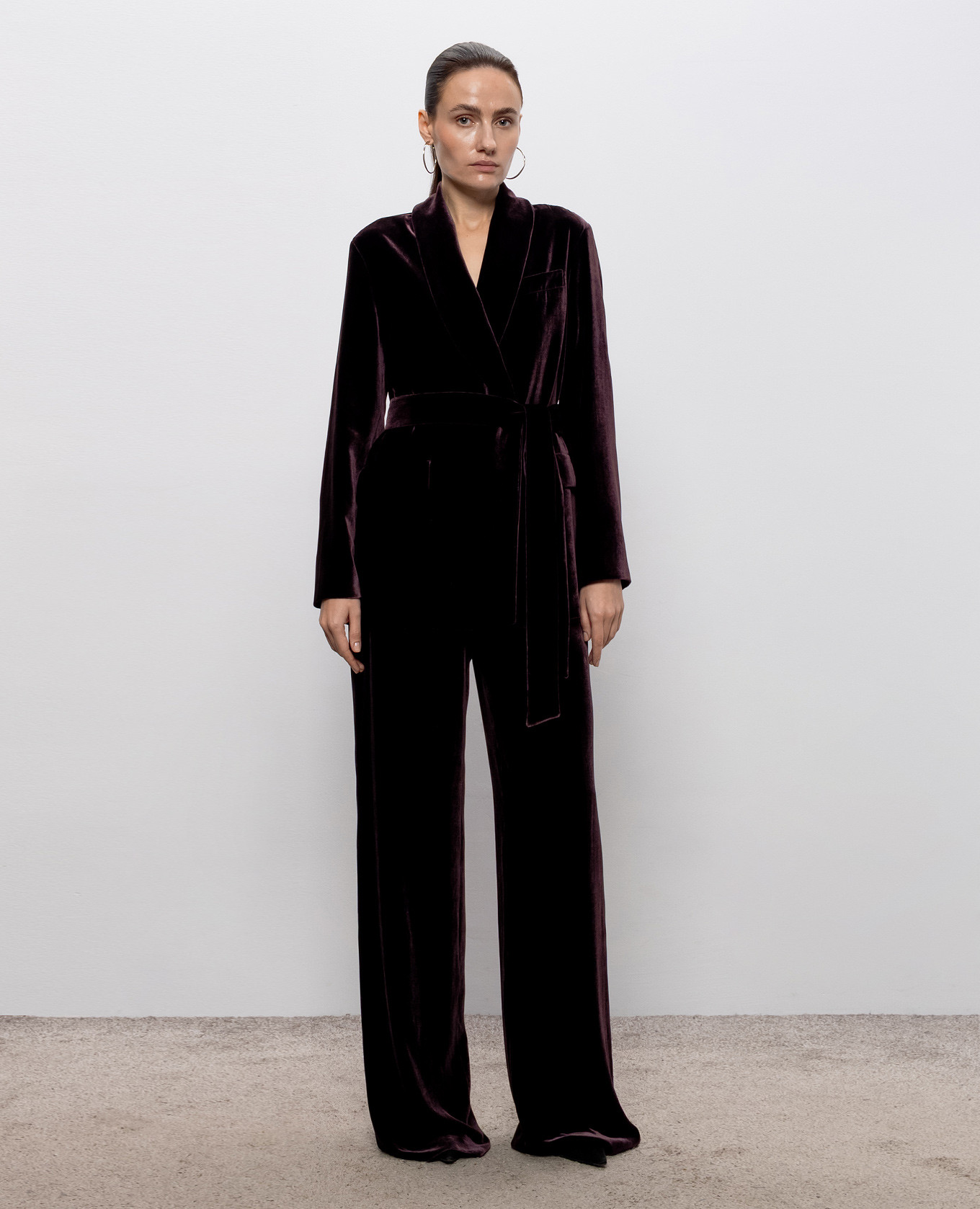 Burgundy velvet pants with silk Agnona 2
