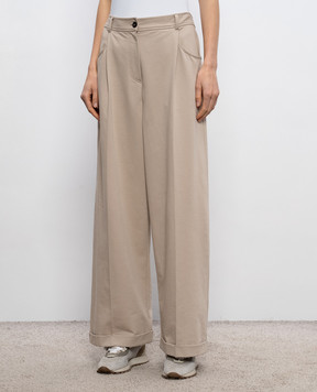 Brunello Cucinelli Beige trousers with lapels MH827HZ589