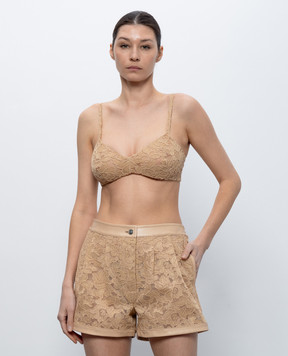 Ermanno Scervino Beige lace bralette D482L715UBD