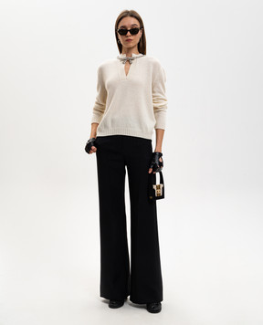 Valentino White wool sweater with crystals 8B3KC71FA1E