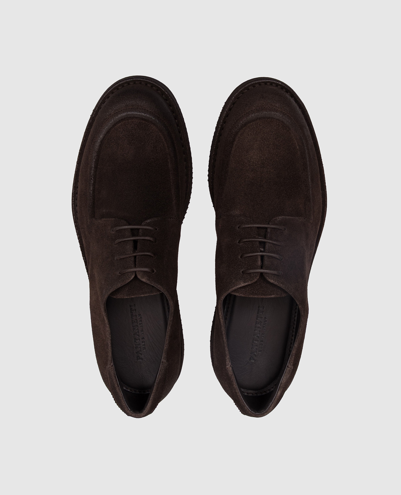 Brown suede derby shoes Pantanetti 4