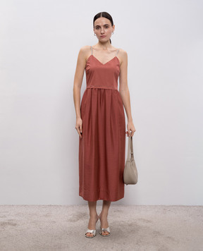 Peserico Red midi dress with chain A025101979A