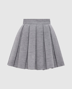 Balmain Grey melange mini skirt with wool FF0LBB09JL17