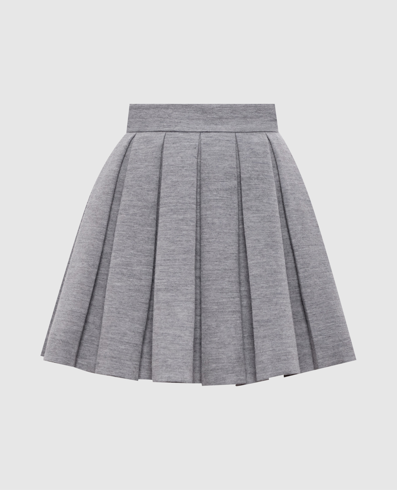 Grey melange mini skirt with wool