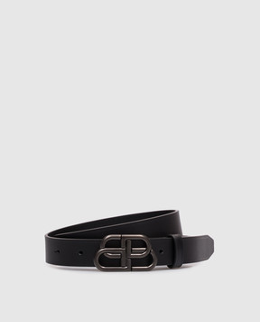 Balenciaga Black leather belt with monogram logo 5816901CH0J