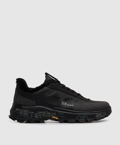 Sneakers Devin nere con pelliccia