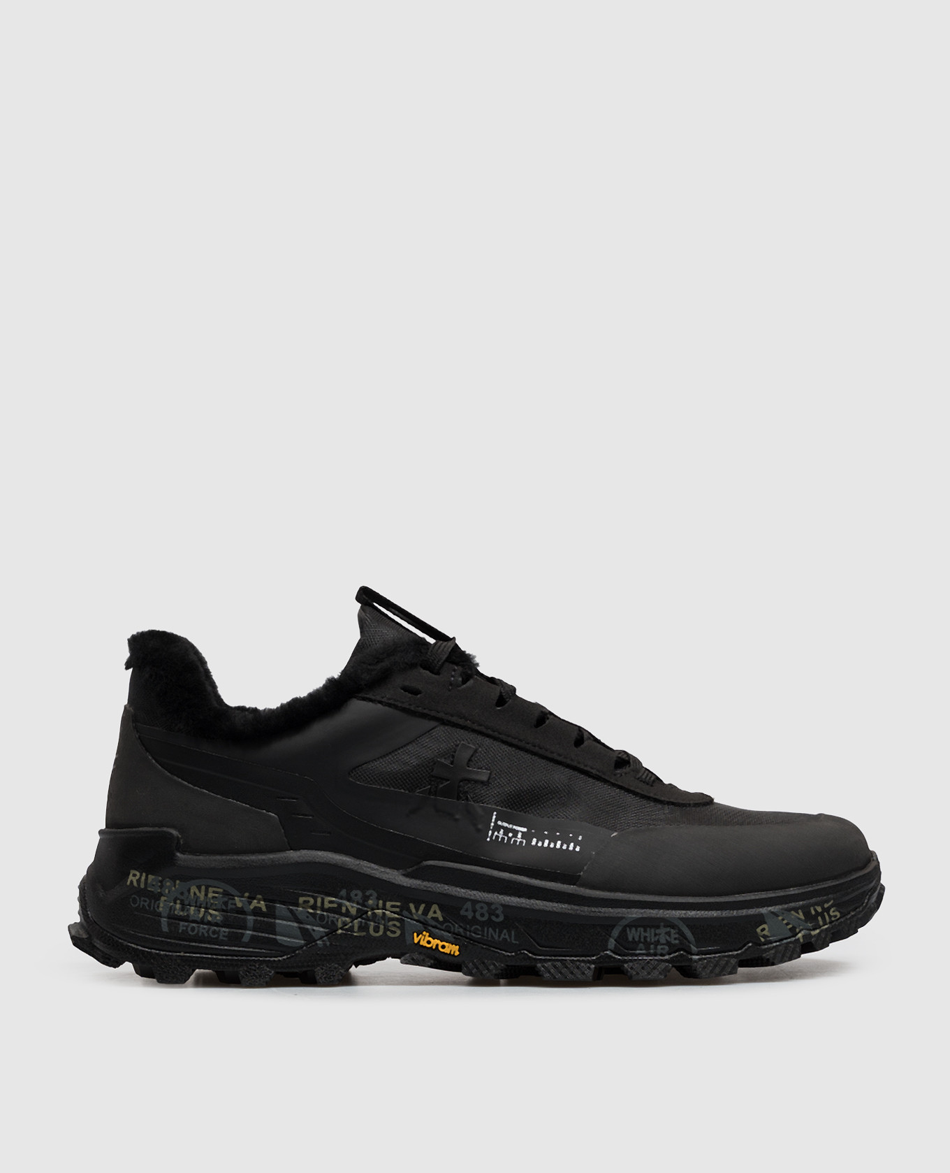 Black Devin sneakers with fur