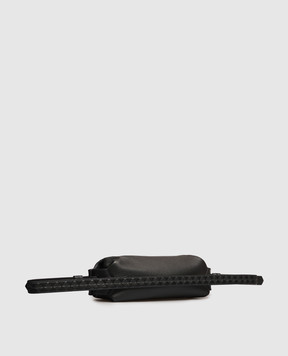 Serapian Navy blue leather bag with logo print SRCMOMML740416A021