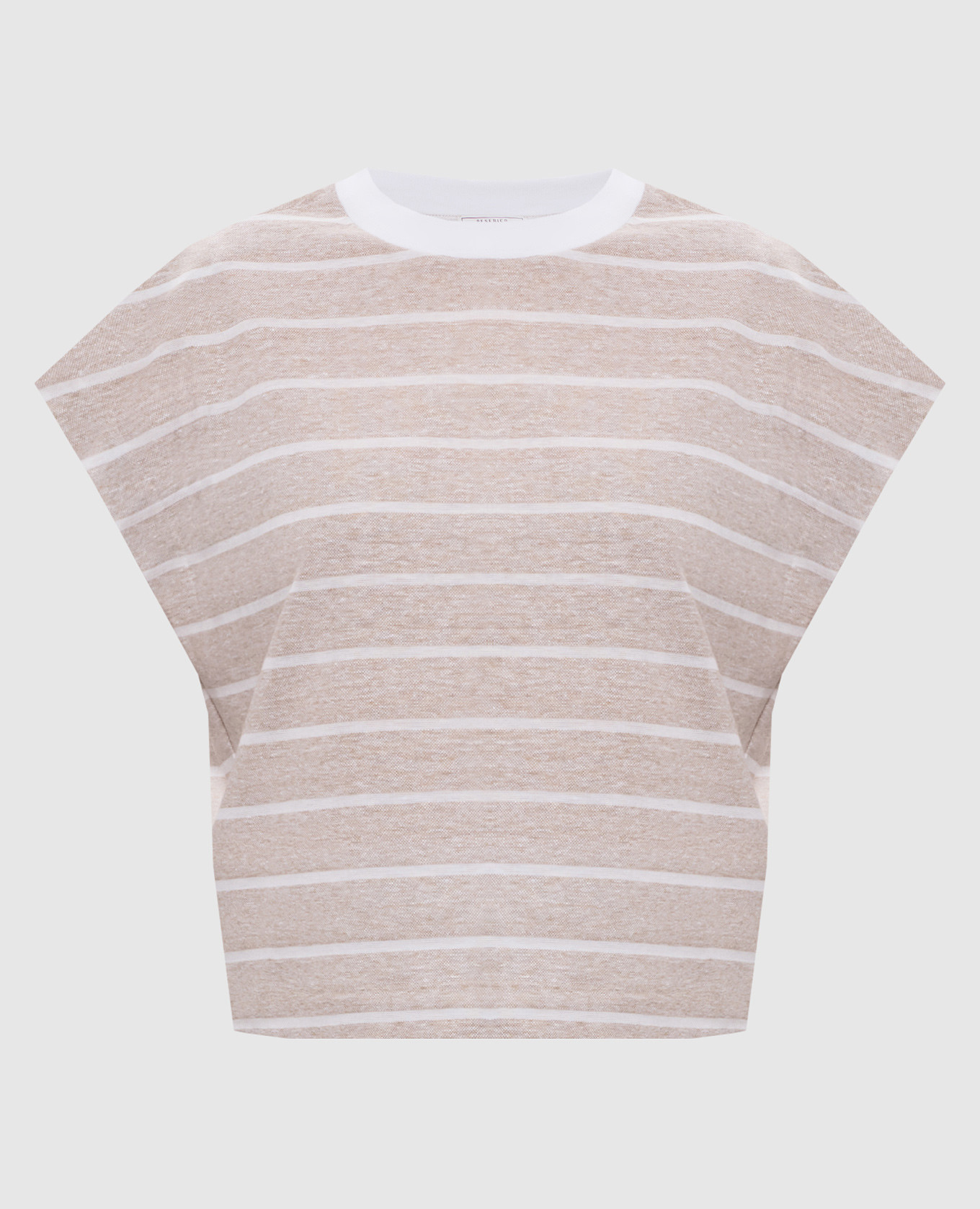 

Beige striped linen top Peserico