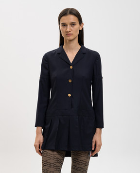 Thom Browne Blue Super 120 wool mini dress FDR094O00626