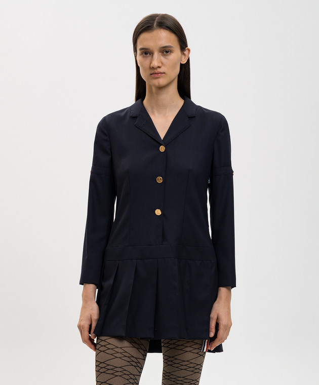 Thom Browne - Blue Super 120 wool mini dress FDR094O00626 - shop with European delivery at Symbol Thom Browne - Blue Super 120 wool mini dress FDR094O00626 - shop with European delivery at Symbol