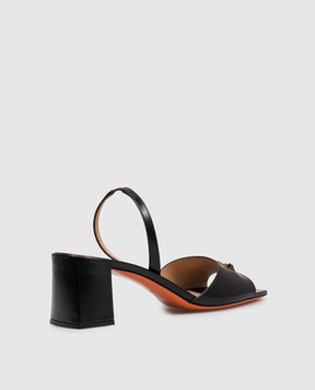 Santoni Black leather mules WHPQ72055HA2NWLN