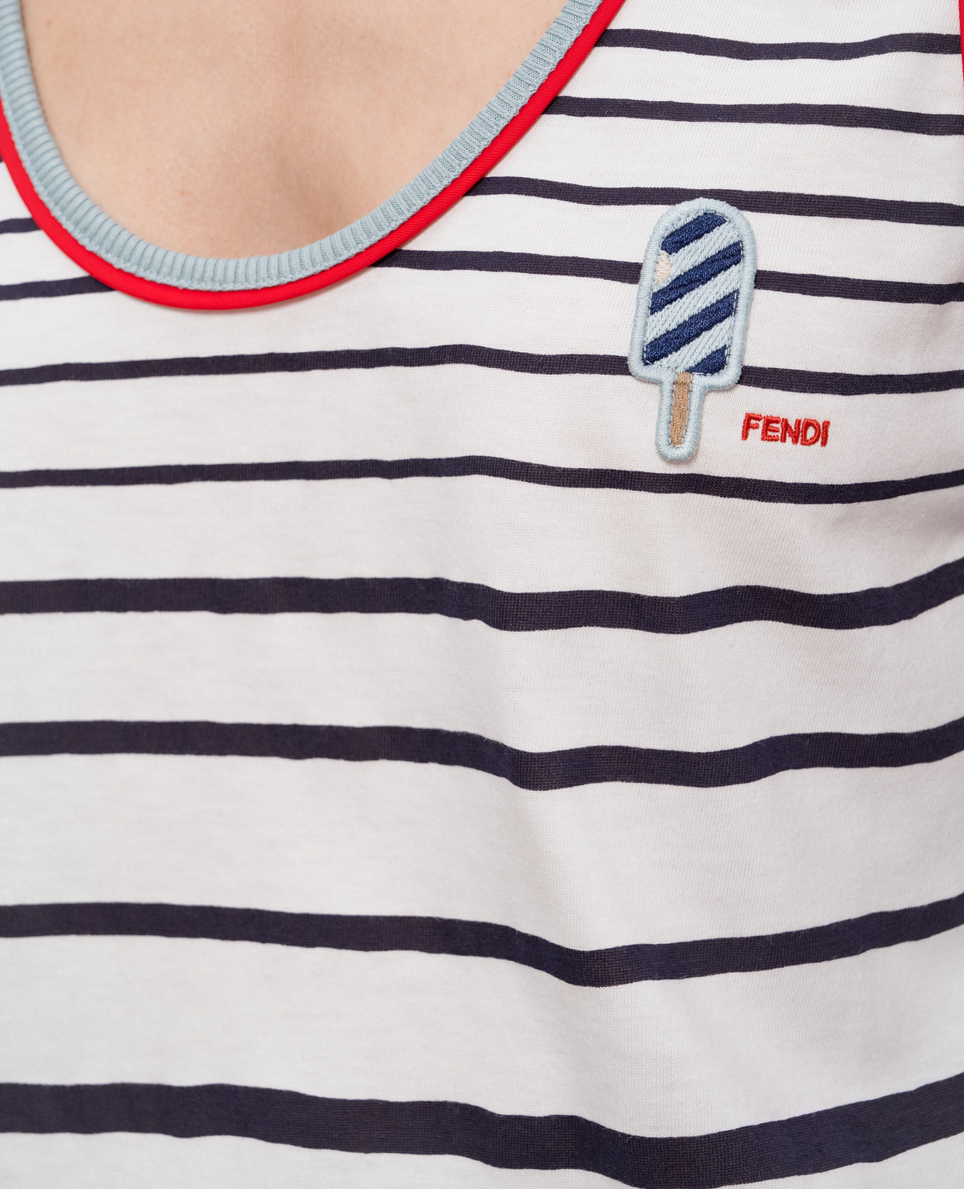White striped T-shirt Fendi 5