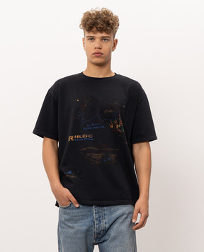 Rhude CARNET DE VOYAGE black t-shirt RHPF26TT06012