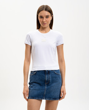 Dolce&Gabbana White T-shirt with a patch F8V88ZHU7SD