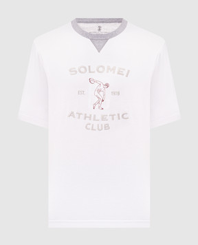 Brunello Cucinelli White T-shirt with embroidery M0B131002G