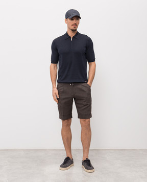 Enrico Mandelli Brown shorts made of wool, silk and linen GYMSHO6020