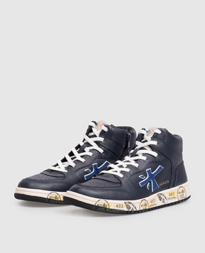 Premiata Marc children's blue leather sneakers 323695043640