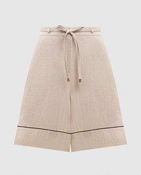 Agnona Beige linen Bermuda shorts T81102YU3034