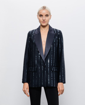 Peserico Blue jacket with sequins E01616DA3708