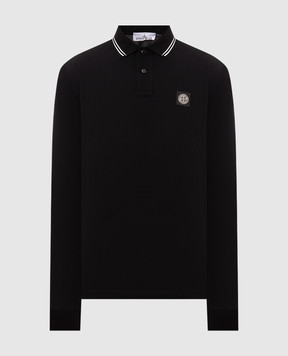 Stone Island Black polo shirt with logo patch L2S152200012S0018