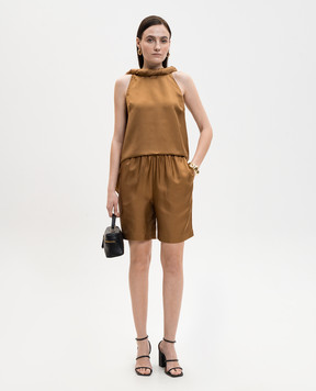 Loulou de Saison Brown silk top WILMA WILMA