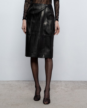 Ermanno Scervino Black leather skirt D482O767GKH