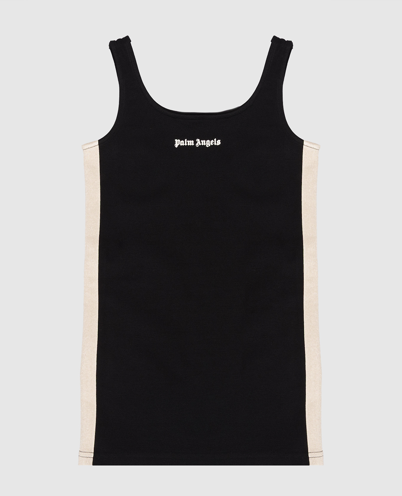 Children's black dress with branded stripes Palm Angels
