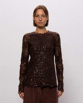 Brunello Cucinelli Brown openwork jumper M0PIZVJ110