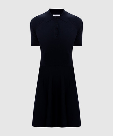 Blue polo dress with silk