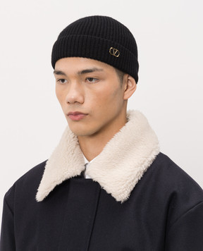 Valentino Black cashmere hat VLogo 9Y2HB02GATZ