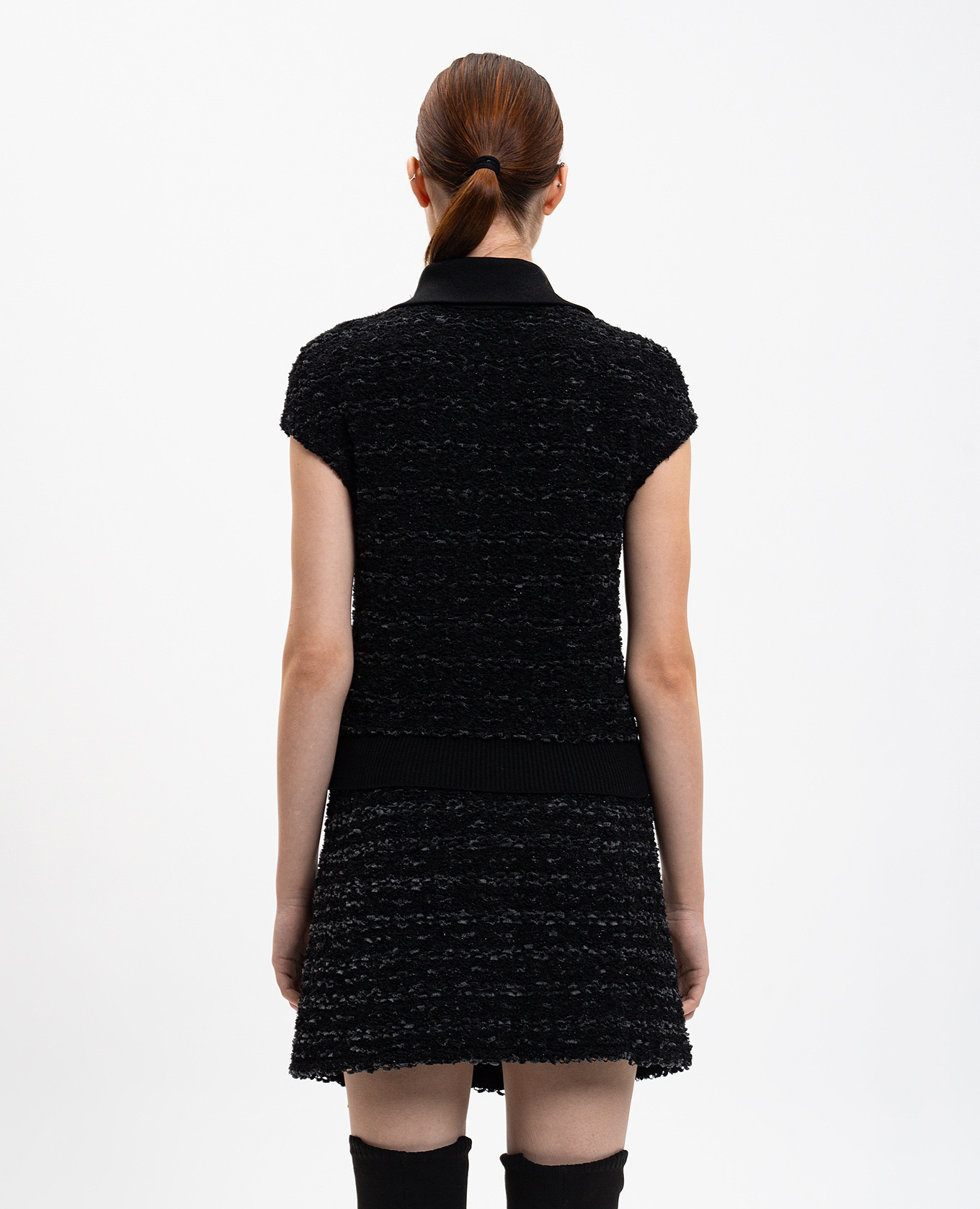 

Black T-shirt top with zipper Balmain