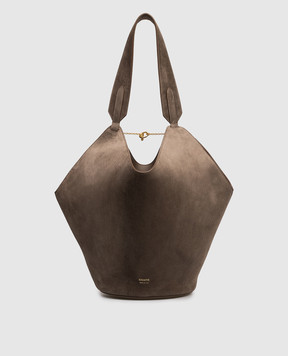 Khaite Brown suede bucket bag Lotus H2043726