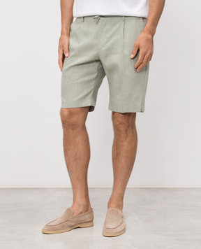 Stefano Ricci Green linen and wool shorts M1T6100300WL003L