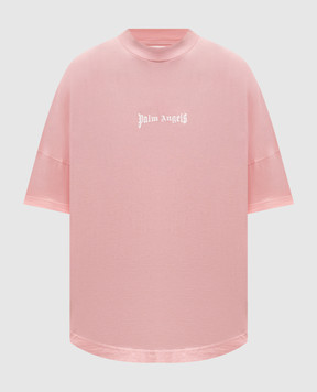 Palm Angels Pink T-shirt with logo PWAA07CS26JER006
