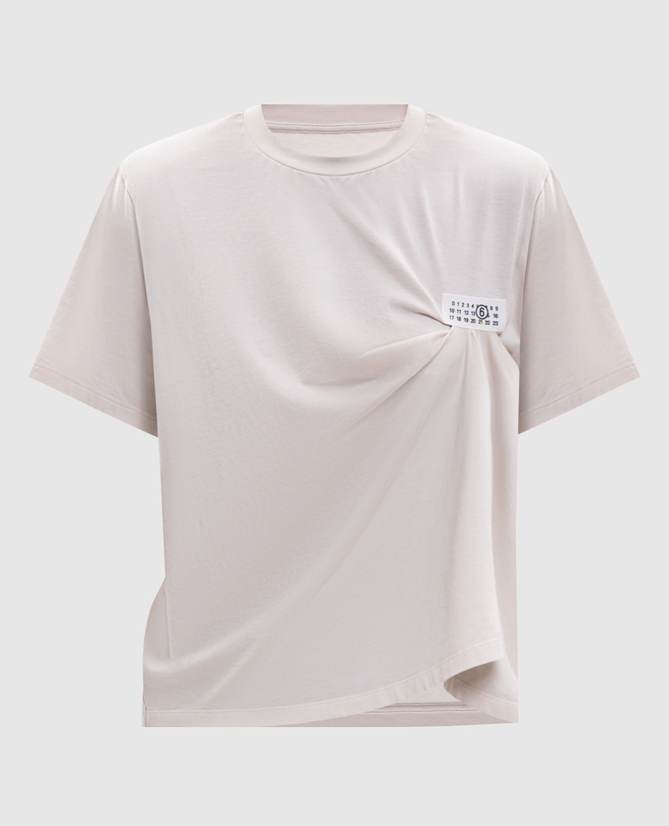 Beige T-shirt with logo patch