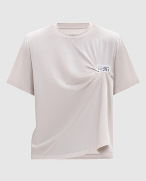 Maison Margiela MM6 Beige T-shirt with logo patch S52NF0018M20048