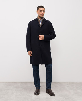 Stefano Ricci Blue wool coat M1ZSDB4000W0001P
