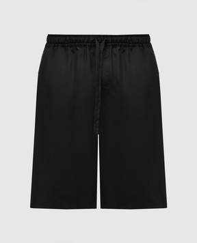 Dolce&Gabbana Black shorts with logo patch GV37AZGK278