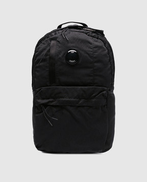 C.P. Company Black backpack with logo patch MAC737A005269G