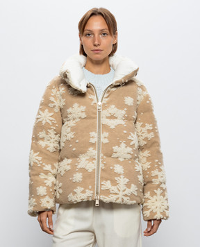 Herno Beige patterned down jacket PI002264D12955