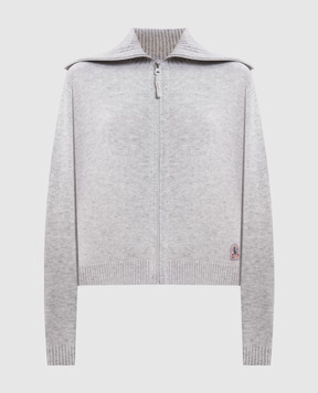 Parajumpers Springa gray cardigan with wool 26WPWKNLW33