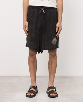 Misbhv Smile black shorts with a reaper effect 260M300