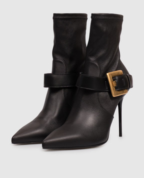 Balmain Anthem black leather ankle boots HN1TE282LSNA